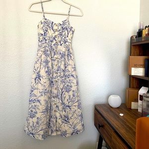 H&M Blue floral Prints Linen Blended